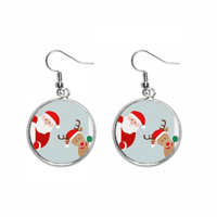 MAS Santa Claus Elk Peep Ear Dangel Silver Bapn Minđuše nakit Žena