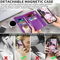 Eastjing iPhone futrole, iPhone XS novčanik futrole magnetske odvojive s utorima za ruke, ručni remen