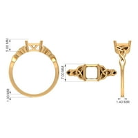 CT Moissite Solitaire zaručni prsten za žene Celtic Gold Angažman prsten, 14k žuto zlato, SAD 13,00