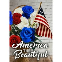 Amerika Zauvijek Amerika Prekrasna vrtna zastava Patriotske cvjetne crvene bijele plave ruže 4. jula