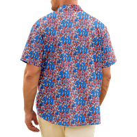 4. jula Muška havajska majica USA Nacionalna majica za zastavu TEE grafička majica ovratnik 3D print plus veličina Atletska kauzalna odjeća s kratkim rukavima Odjeća osnovna elegantna