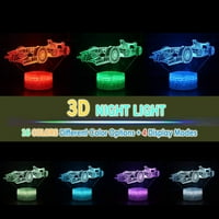 Formula F Race Sports Car Roadster Illusion LED stol lampica Decor Noćna svjetlost sa bojama Dodirnite