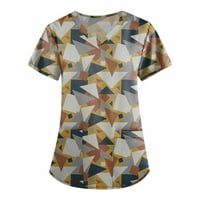 Ljeto plus veličine vrhova Ženska bluza s kratkim rukavima Modni grafički otisci Majice Brown S