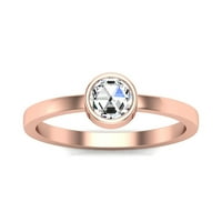 Superjeweler Carat Rose Cut Diamond Solitaire prsten u karatu ružičasto zlato za žene