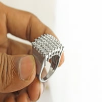 14k bijeli zlatni okrugli rez prirodni bijeli dijamantni muški klaster angažman vjenčani prsten za prsten