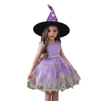Honeeladyy Clearance ispod 5 $ Dječja princeza haljina Halloween vezena haljina haljina + hat cosplay