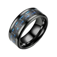 Mortilo za odrasle Modni novi trobojni karbonski parlni prsten od titanijum čelični prsten