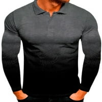 Grianlook muns majice Boja blok vrhovi gumb Atletska polo majica rever izrez muškarci moda 3d print