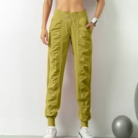 Ženske pantalone Žene sportove kasete Yoga fitness džep casual devet vezanih za hlače za noge Duksere