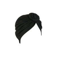 Turbanski čvor Jednostavan stil muslimanski hidžab etnički poklopac Cross Beanie Solid Boja dodaci za kosu
