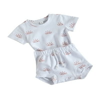 Treegren Toddler Baby Boy Summer Horts Set Sun Print Short rukave majice i ležerne kratke hlače Outfit