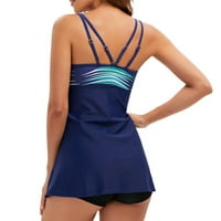 Žene Slim Cross Sport Bra Vintage Print Plach Beach odjeća Swim Tankini set Push up kupaći kupaći kupaći
