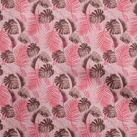 Onuone pamučni dres ružičaste ružičaste tkanine tropske listove haljina materijala od tkanine za ispis od dvorišta široko