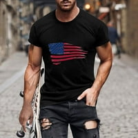 Dan nezavisnosti za majicu Muške američke zastave Summer casual kratkih rukava za posadu za vrat mišićna