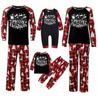 EGMY podudaranje porodice božićne pidžame set Christmas PJS za obiteljski set Crveni plaćeni gornji i dugi setovi za spavanje za spavanje