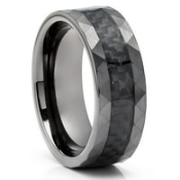 Vjenčani prsten, vjenmetalni prsten, zaručni prsten, čekić prsten, volfram karbidni prsten, udobnost fit prsten