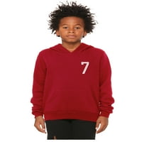 Daxton za mlade unizno pulover crveni duksev s klinovima Srednja težina, prilagođeni bijeli brojevi