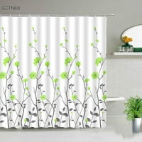 Cvijeće cvjetne grane tušske zavjese Cvjetni biljni kupaonica zavjesa poliesterska tkanina kućna dekor zaslona kupatila Cortinas de baño