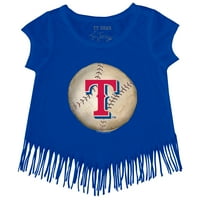 Djevojke Mladića Tiny Turpap Royal Texas Rangers Prošižena majica za bejzbol Fringe