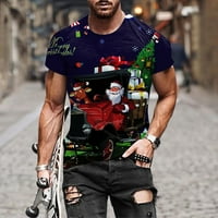 Keusn Muškarci Jesen Zimski casual s kratkim rukavima Božićni 3D tiskani T majica Modna gornja bluza