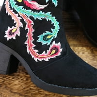 Čizme za žene veznim čizmama modne visoke potpetice Tassel cvijeće gležnjače casual cipele