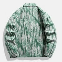 SNGXGN muške kapuljače navlačeće majice Sherpa gumb dolje jakne jakne za muškarce, zeleno, veličine 3xl