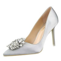 Specijalni prsti visoke pete tanke potpetice plitke rhinestone elegantne tanke srebrne vodene cipele za žene Božićne veličine 37