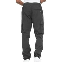 Mens Cargo znoj hlače za čišćenje teretnih hlača za muškarce opušteno fit uzročno radno kolo ulični odjeća s džepovima sa zatvaračem na otvorenom planinarenje
