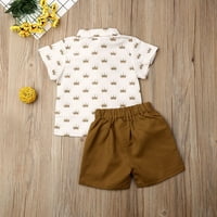 Thefound Toddler Baby Boy Majica s kratkim rukavima s majicom Skraćene kratke hlače 2T 3T 4T 5T 6T Outfits Ljetna odjeća