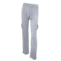 Lindreshi teretni pantalone za žene sa džepovima Žene vježbanje vuče Stretch tipka za struk Pocket Yoga