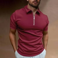 Polo majice za muške ljetni modni rever patentni zatvarač casual s kratkim rukavima labav majica Tors