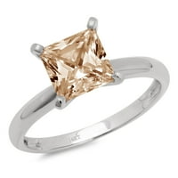 1.5ct princeze rezani šampanjac simulirani dijamant 14k bijeli zlatni angažman prsten veličine 9.5