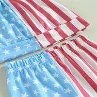 Coduop Dečice devojčice 4. jula Dan nezavisnosti Outfit, slepi bez rukava + set hlače