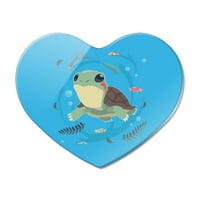 Slatka kornjača Plivanje sa ribljim srcem akrilni frižider hladnjak magnet