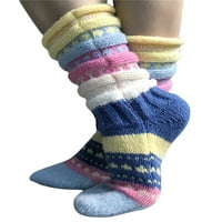 Jedno otvaranje ženskih klinastih čarapa za zimu, patchwork trak uzorak jacquard tkanje čarapa