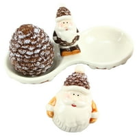 Zimske šume Santa sa borovom konusom sol i paprika Shaker set keramika
