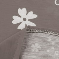 Košulje za žensku modu Ljeto Novi cvjetni print okrugli vrat kratki rukav casual vrhovi Khaki M