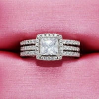 Duhgbne Fashion Creative Women Set circon prsten dva kreativna zaručni prsten set ručno modni prsten za angažman princeze