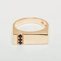 Britanci napravili 14k ružičarski zlatni prirodni safir muški prsten za mins - Opcije veličine - veličine 9