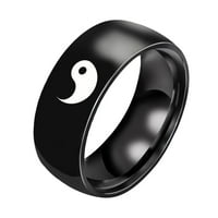 SHLDYBC Mother Day Pokloni, tračevi Yin i Yang Riblji prsten od nehrđajućeg čelika ne FADE6-13, rođendanski
