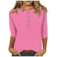 FOPP Prodavač Žene Slatki ispisni tinesni bluze Ležerne prilike plus veličine Basic Tops Pulover za majice ružičaste L