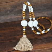 Ogrlice Privjesci za žene Tassel drvene perle ogrlica privjesak Bohemian Lank nakit