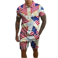 CLLIOS 4. jula odijelo za muškarce Patriotska američka zastava tine lagane kratke hlače za kratke hlače i američke kratke hlače