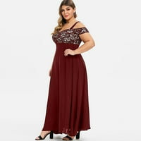 Oxdoi prodaja odobrenja modne ženske haljine plus veličina hladnog ramena čvrsto spajanje cvjetne čipke