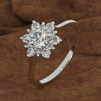 Bazyrey Moda Ženska nakit Creative Diamond Snowflake circon prsten za prsten nakit poklon zabava tanke