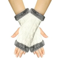 Lilgiuy Women zimske rukavice bez prstiju modni čvrsti boja pleteni ručni rukom Termički radovi Putovanja