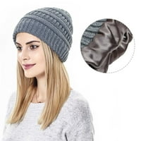Cuoff šeširi Žene Skijanje Pliša moda Drži topla zimska kape Pleteni pamučni šešir sivi pamuk