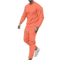 Muška trenerka Ležerne prilike pulover sa čvrstim okruglim vratom Zip pantalone s dugim rukavima Dvoetalni trenerka Pink XL, US Površina 10
