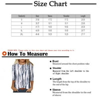 Sksloeg ženska bluza Dressy casual vrhovi trake za ispis rukavh bluze za rušenje Crewneck T majice,