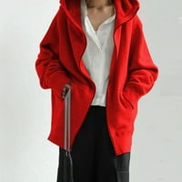 Ketyyh-Chn jesen odjeća za žene Jesen kaput dvostruki kaput vrhovi za posao zimski crveni, 4xl